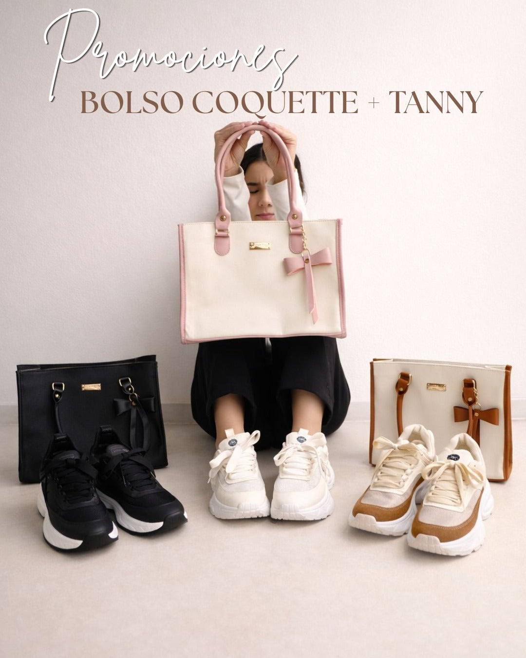 DUO PREMIUM BOLSO COQUETTE +TENIS TANY   PARA MAMA